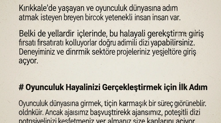 Kırıkkale Deneyimsiz Oyuncu Başvurusu